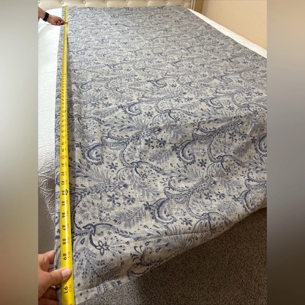 Ethan‎ Allen Queen Duvet Cover Blue Gray Paisley 90